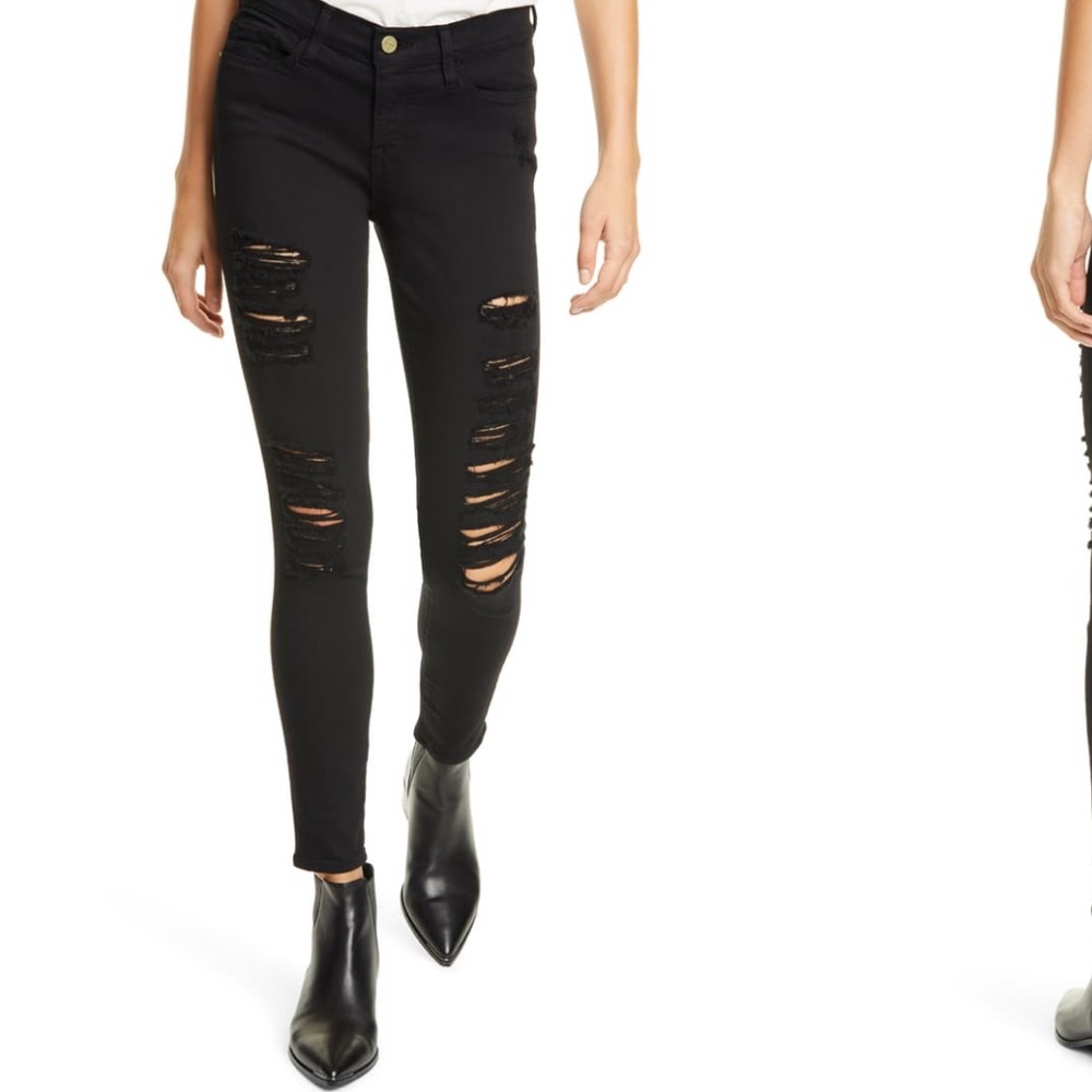 FRAME Le Color Ripped Skinny Jeans